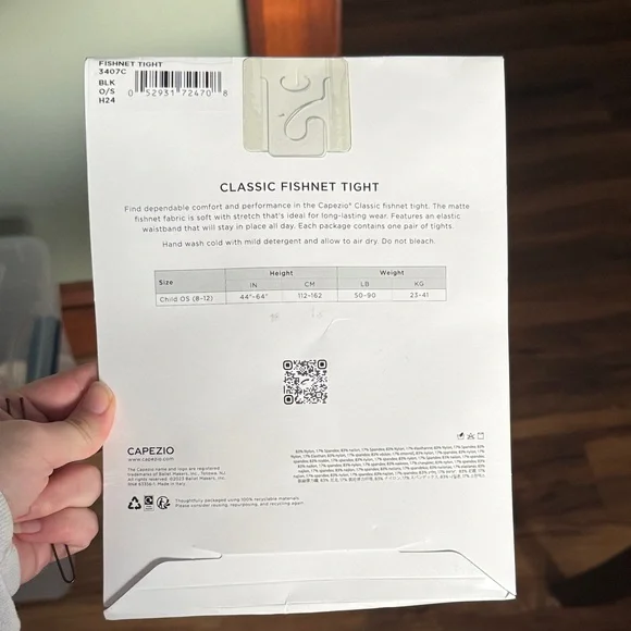 Capezio Black Classic Fishnet Tights - Picture 2 of 2